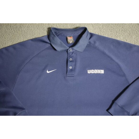 Nike Dri-Fit Polo Shirt Mens 2XL Blue UConn Huskies Basketball Logo Embroidered - Picture 2 of 10